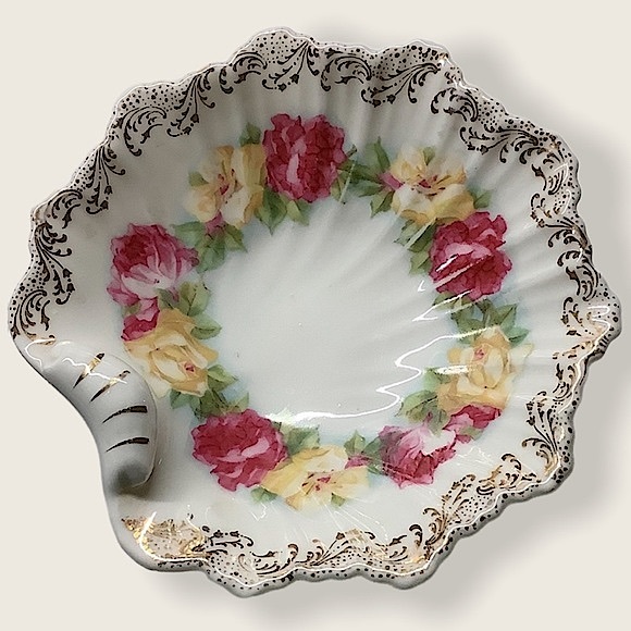 Prussia B Royal Chelsea Floral Dish Vintage Scalloped Candy Trinkets - Picture 4 of 16
